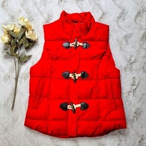 ✨️CL Arizona Jeans Co Red Rope Button Closure Puffy Vest Size Juniors S